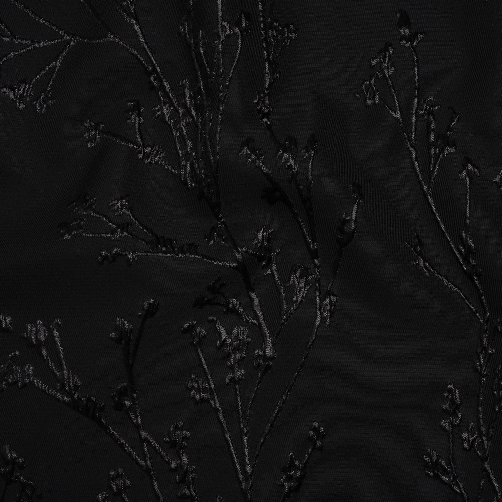 Metallic Brocade - Black on Black Flowering Branches