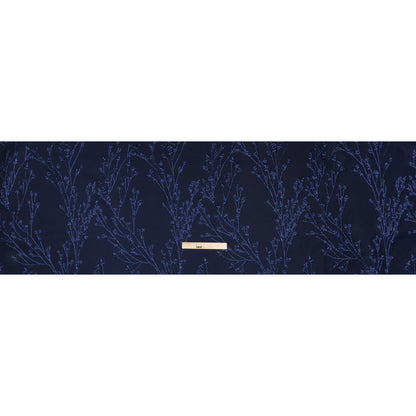 Metallic Brocade - Navy on Navy Flowering Branches