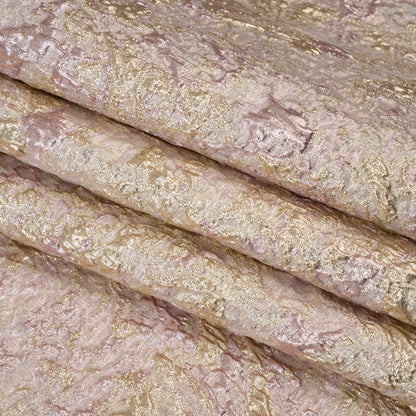 Metallic Brocade - Pale Pink and Gold Abstract Sponge Texture