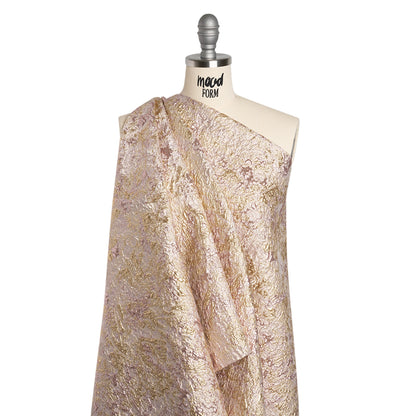 Metallic Brocade - Pale Pink and Gold Abstract Sponge Texture