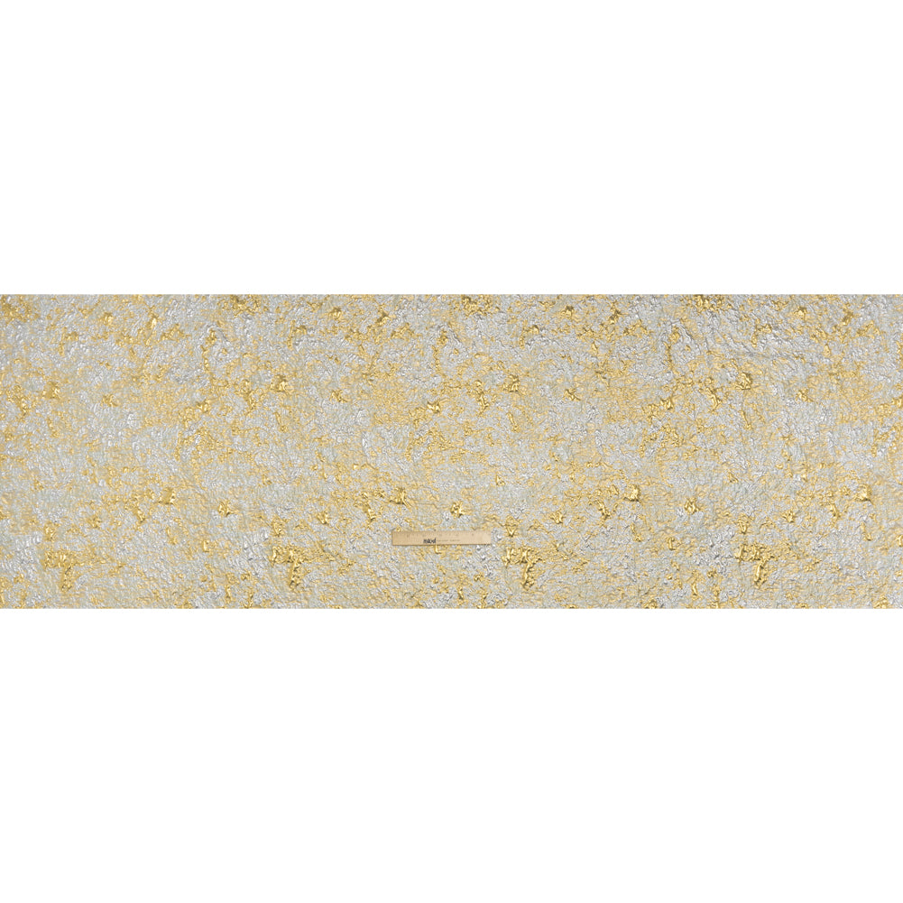 Metallic Brocade - Silver and Gold Abstract Sponge Texture - Full