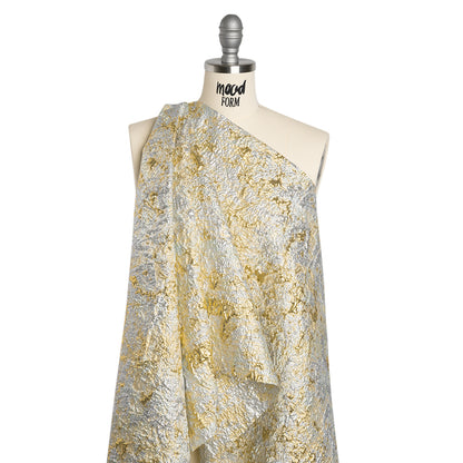 Metallic Brocade - Silver and Gold Abstract Sponge Texture