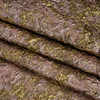 Metallic Brocade - Orchid Pink and Bright Gold Abstract Sponge Texture