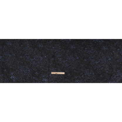 Metallic Brocade - Black and Navy Abstract Sponge Texture