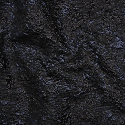 Metallic Brocade - Black and Navy Abstract Sponge Texture
