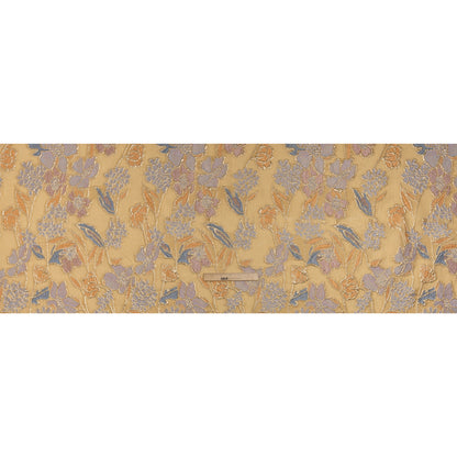Metallic Burnout Brocade - Gold, Lilac and Country Blue Festive Florals