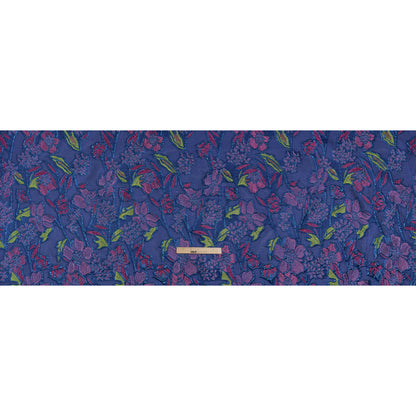 Metallic Burnout Brocade - Pink, Purple and Royal Blue Festive Florals