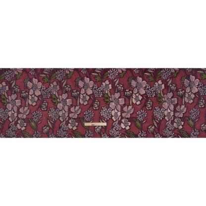 Metallic Burnout Brocade - Burgundy, Peachy Beige and Navy Festive Florals
