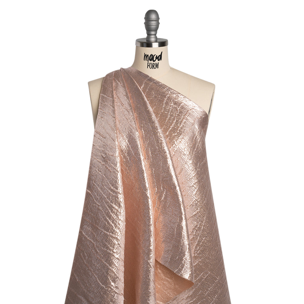 Metallic Brocade - Rose Gold Subtle Wrinkles - Kylie Collection - Drape