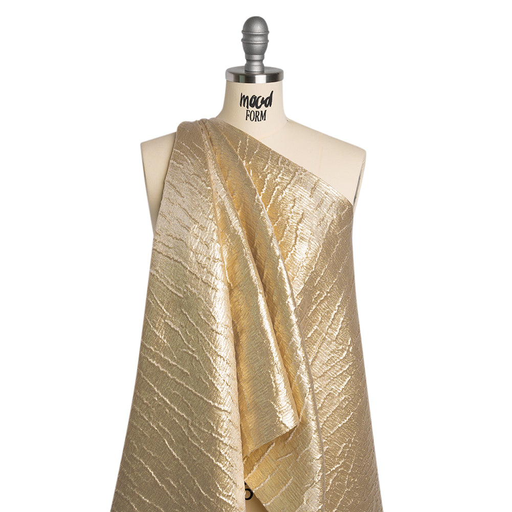 Metallic Brocade - Gold Subtle Wrinkles - Kylie Collection