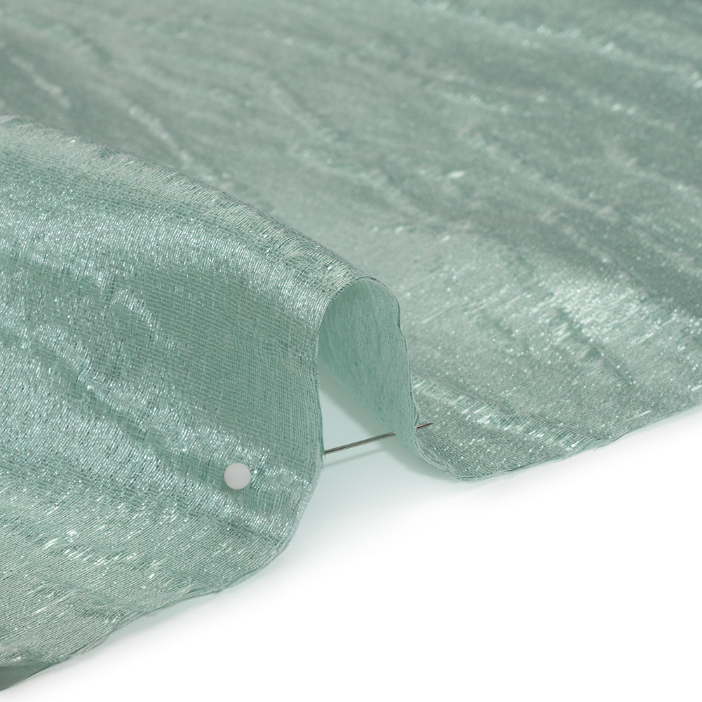 Metallic Brocade - Seafoam Green Subtle Wrinkles - Kylie Collection