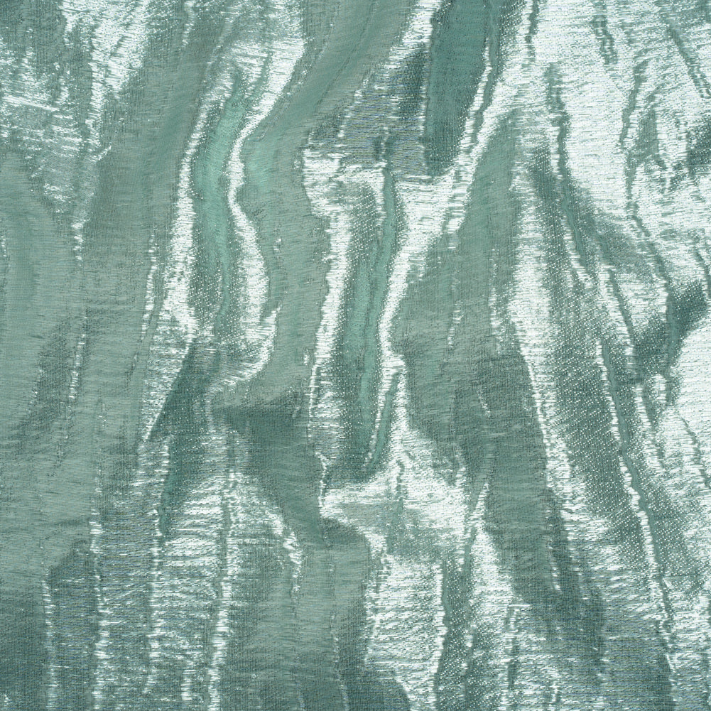 Metallic Brocade - Seafoam Green Subtle Wrinkles - Kylie Collection