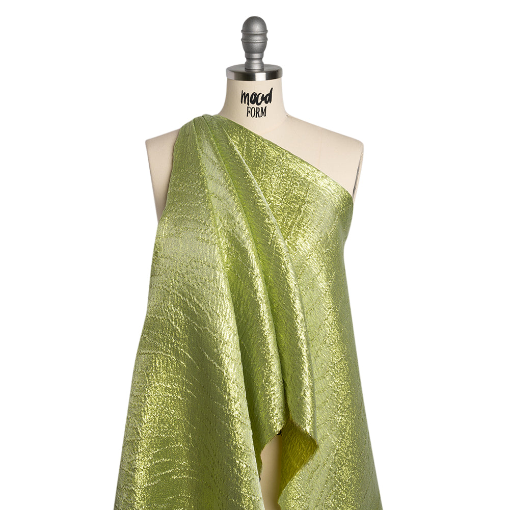 Metallic Brocade - Lime Green Subtle Wrinkles - Kylie Collection