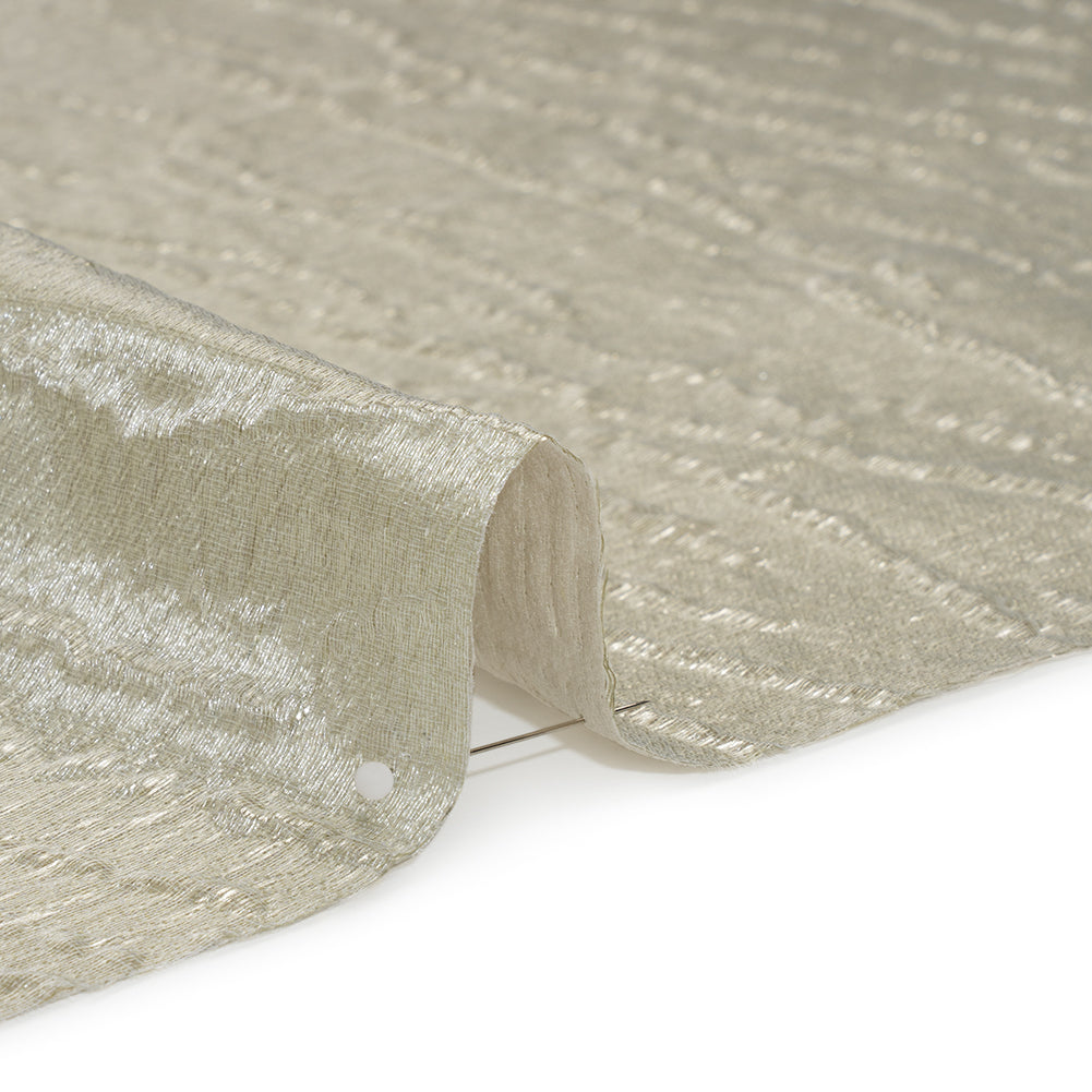 Metallic Brocade - Silver Subtle Wrinkles - Kylie Collection