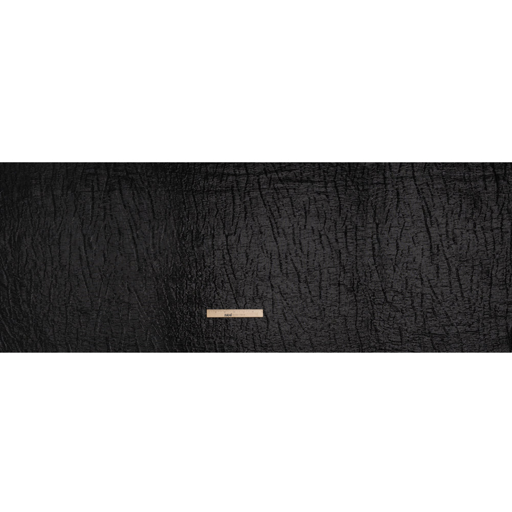 Metallic Brocade - Black Subtle Wrinkles - Kylie Collection