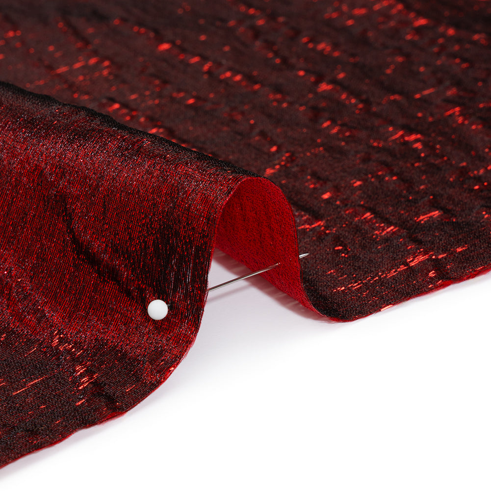 Metallic Brocade - Red Subtle Wrinkles - Kylie Collection