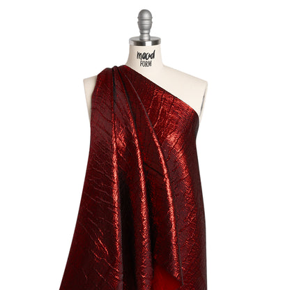 Metallic Brocade - Red Subtle Wrinkles - Kylie Collection