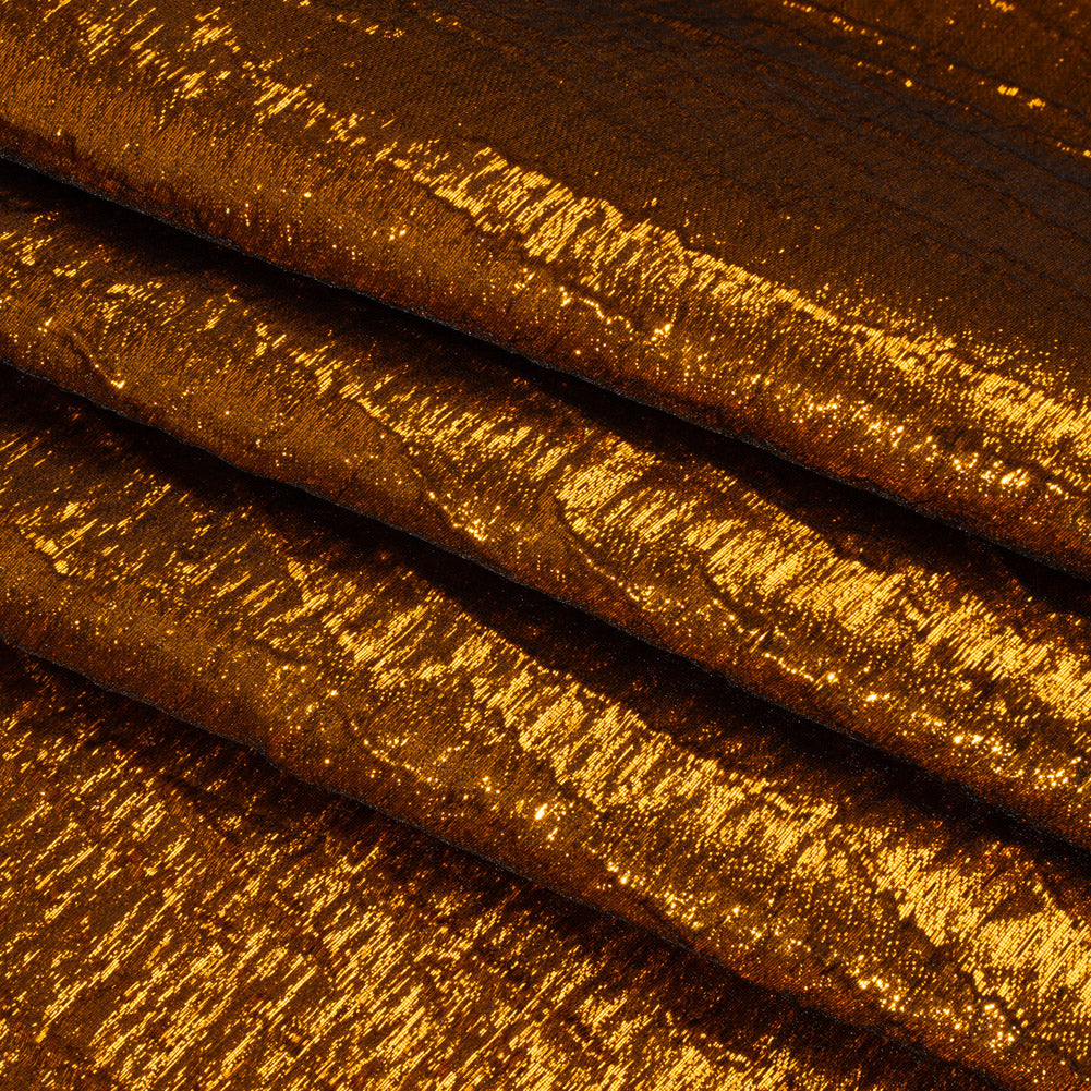 Metallic Brocade - Orange Subtle Wrinkles - Kylie Collection - Folded