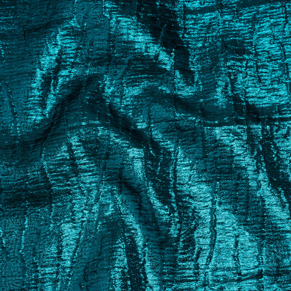Metallic Brocade - Turquoise Subtle Wrinkles - Kylie Collection