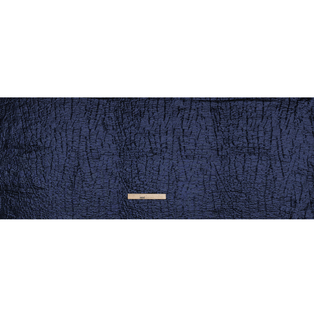 Metallic Brocade - Navy Blue Subtle Wrinkles - Kylie Collection