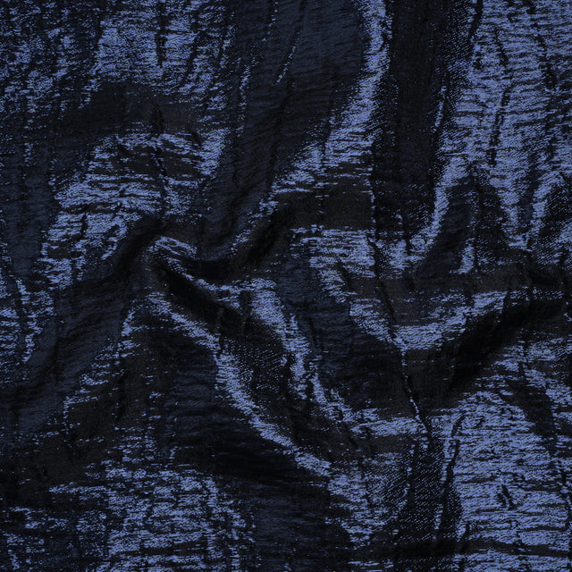 Metallic Brocade - Navy Blue Subtle Wrinkles - Kylie Collection