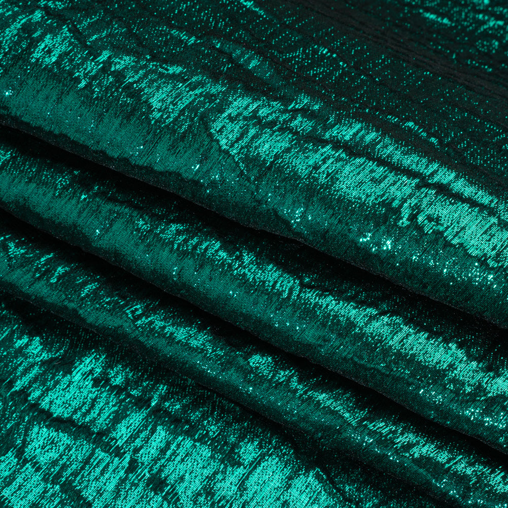 Metallic Brocade - Bright Teal Subtle Wrinkles - Kylie Collection