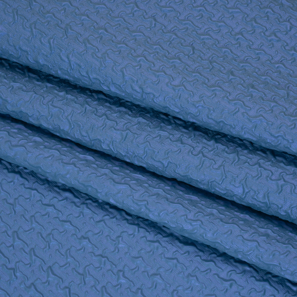 Puckered Novelty Jacketing - Blue Abstract - Edana Collection - Detail
