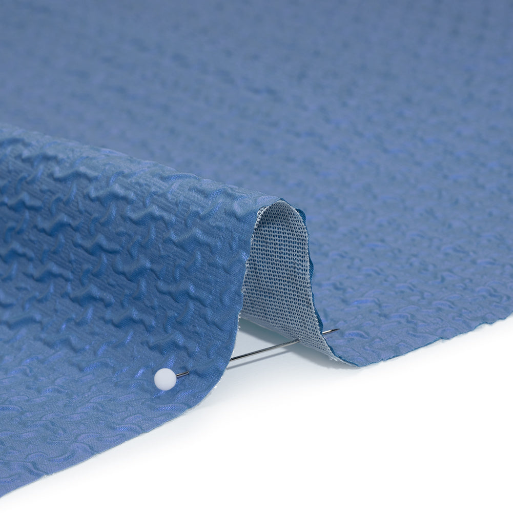 Puckered Novelty Jacketing - Blue Abstract - Edana Collection - Full - Image 4 of 6