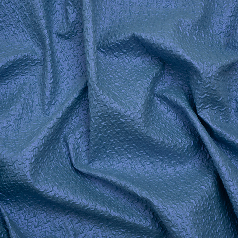 Puckered Novelty Jacketing - Blue Abstract - Edana Collection - Drape
