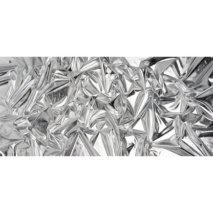 Foiled Faux Leather Stretch Knit - Silver with White Backing - Alison Collection
