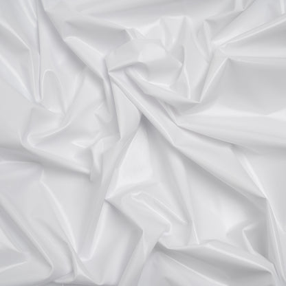 Foiled Faux Leather Stretch Knit - White - Alison Collection