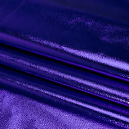 Foiled Faux Leather Stretch Knit - Royal Blue - Alison Collection Detail