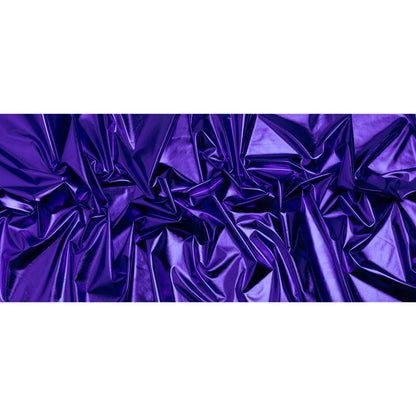 Foiled Faux Leather Stretch Knit - Royal Blue - Alison Collection