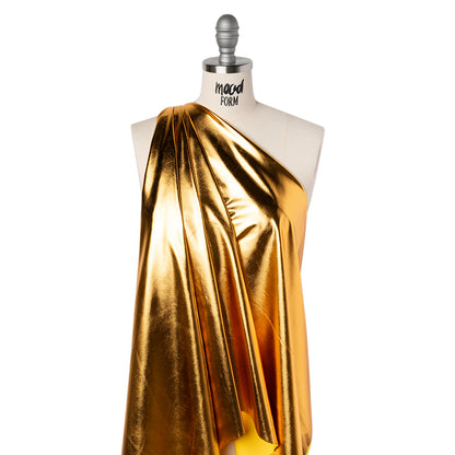 Knit Faux Leather with PET Anodized Aluminum Film - Gold - Elizabeth Collection