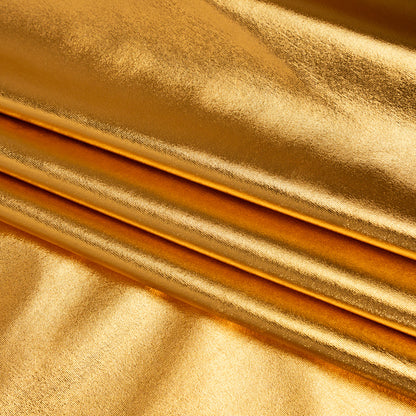 Knit Faux Leather with PET Anodized Aluminum Film - Gold - Elizabeth Collection