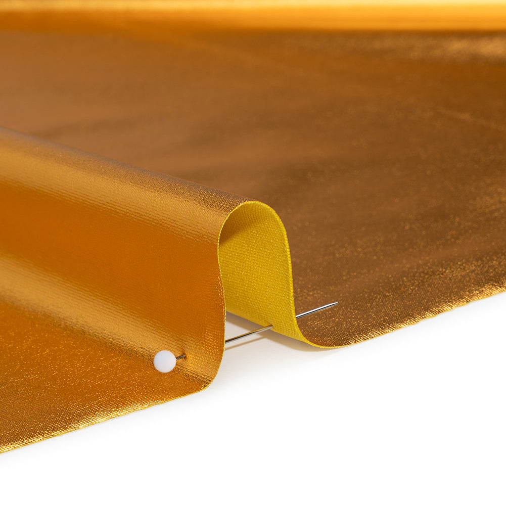 Knit Faux Leather with PET Anodized Aluminum Film - Gold - Elizabeth Collection - Full - Image 4 of 6