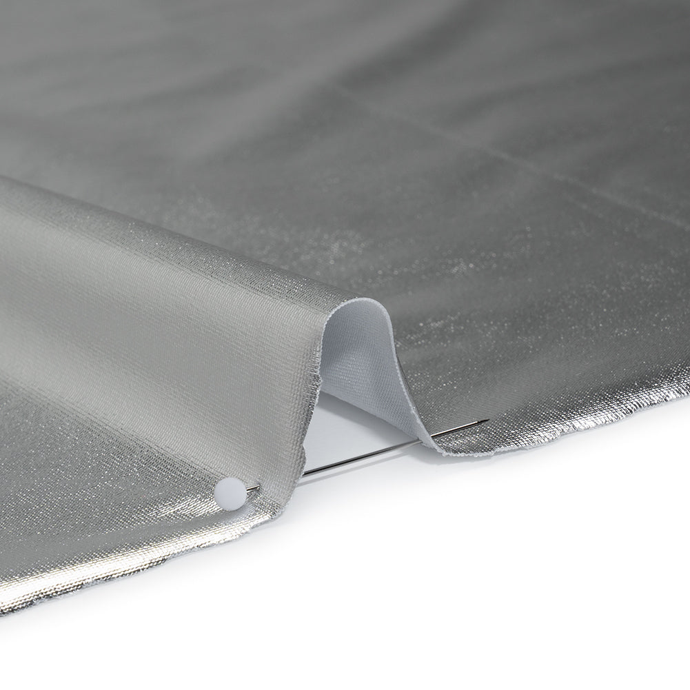 Knit Faux Leather with PET Anodized Aluminum Film - Silver - Elizabeth Collection - Full - Image 4 of 6