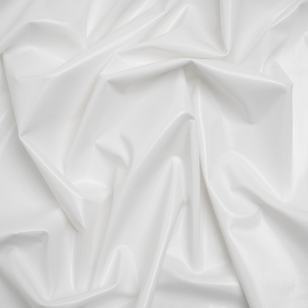 Knit Faux Leather with PET Anodized Aluminum Film - White - Elizabeth Collection Drape