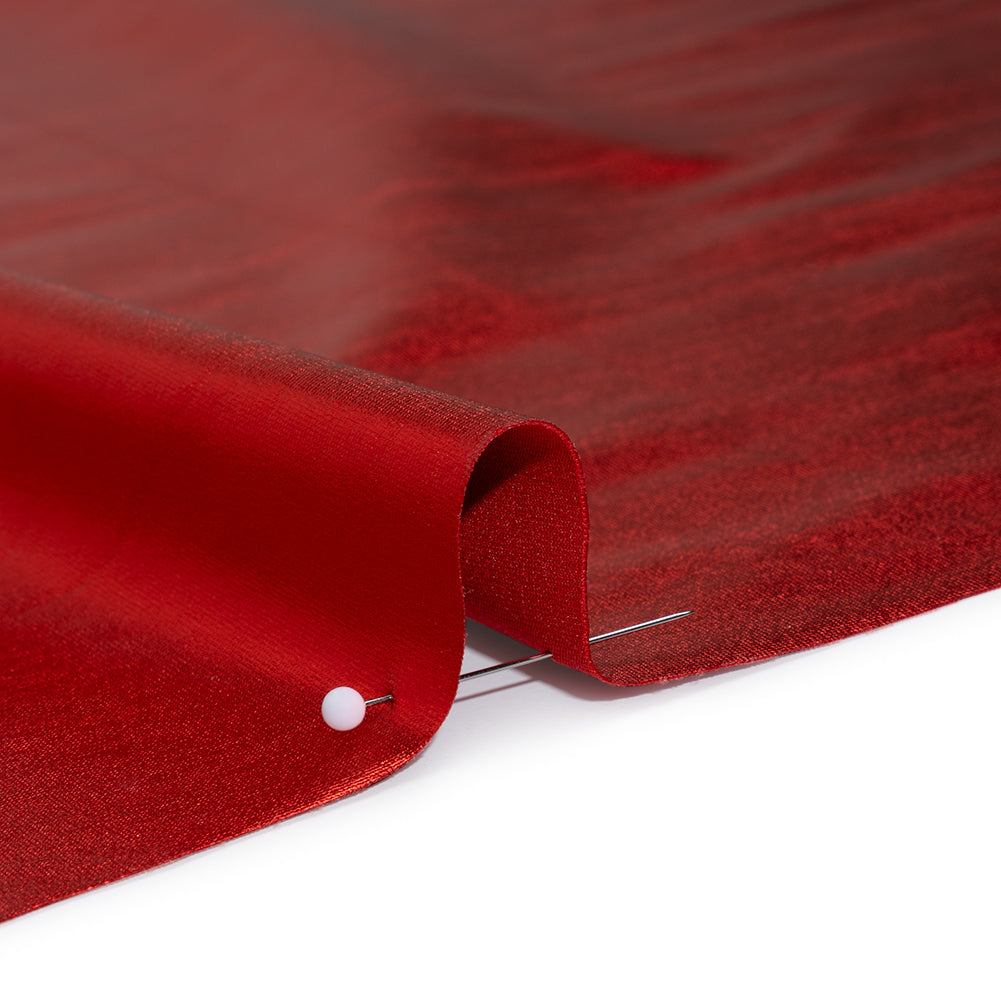 Knit Faux Leather with PET Anodized Aluminum Film - Red - Elizabeth Collection - Full - Image 4 of 6