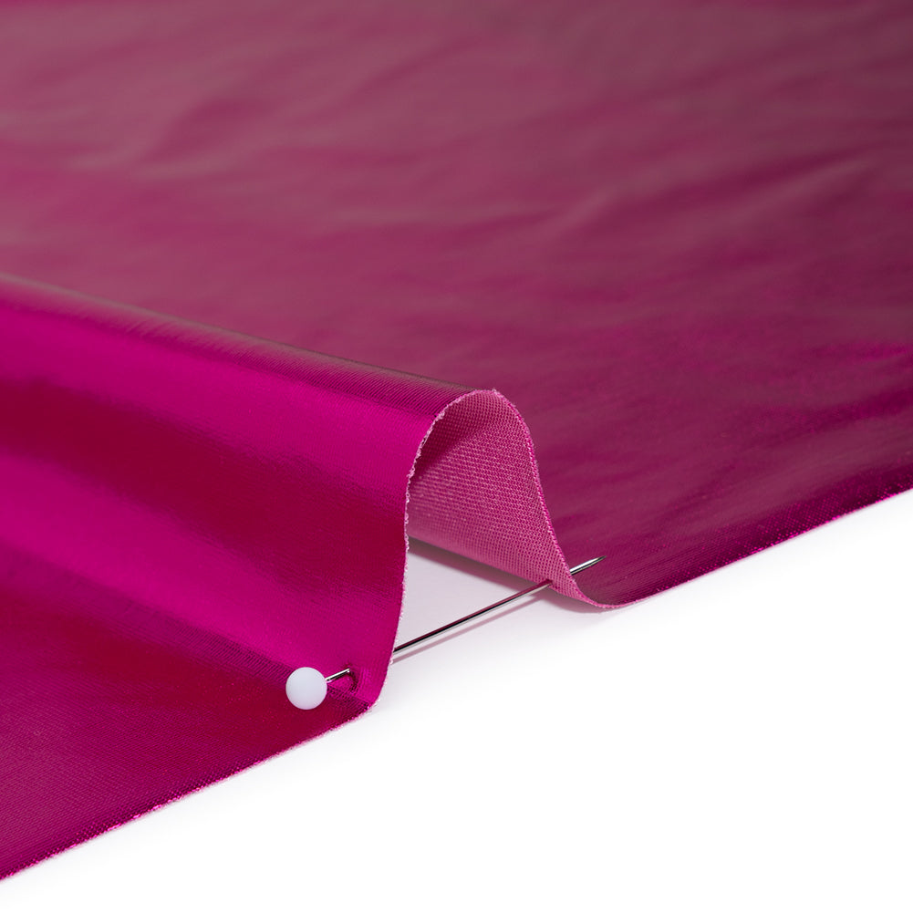 Knit Faux Leather with PET Anodized Aluminum Film - Fuschia - Elizabeth Collection - Full - Image 4 of 6