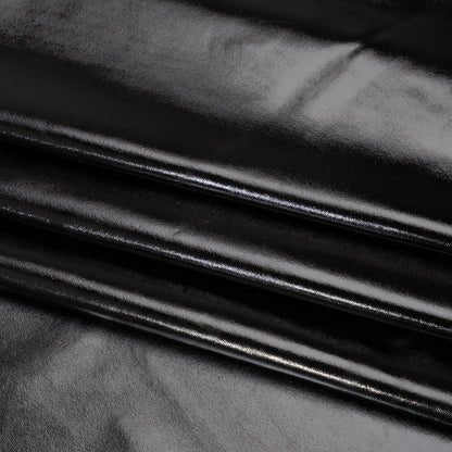Knit Faux Leather with PET Anodized Aluminum Film - Black - Elizabeth Collection
