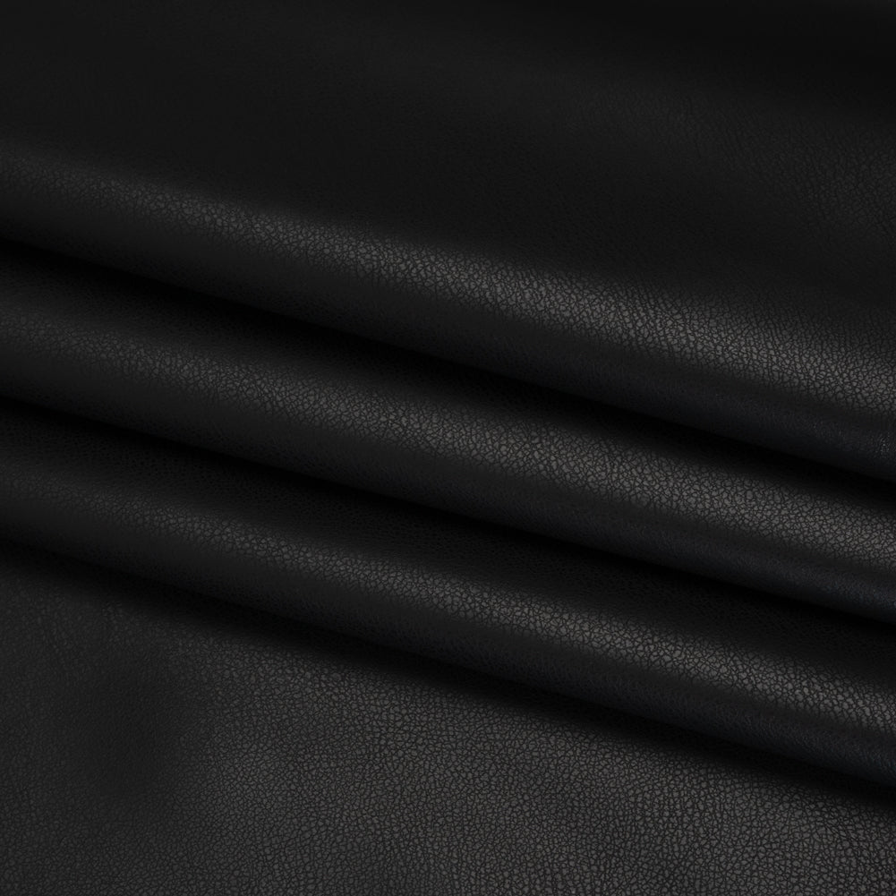 Stretch Faux Leather with Suede-Like Brushed Backing - Pebble Black - Jodi Collection Detail