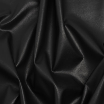 Stretch Faux Leather with Suede-Like Brushed Backing - Pebble Black - Jodi Collection Drape