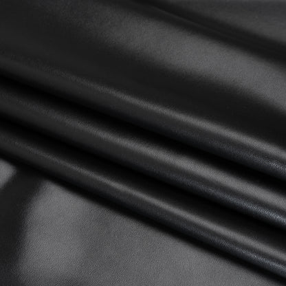 Stretch Faux Leather with Suede-Like Brushed Backing - Black - Jodi Collection Detail