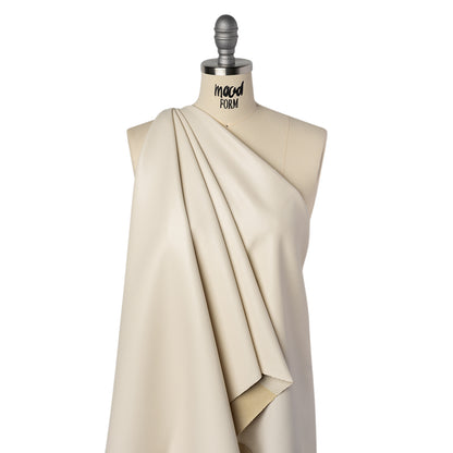 Stretch Faux Leather with Suede-Like Brushed Backing - Ivory - Jodi Collection
