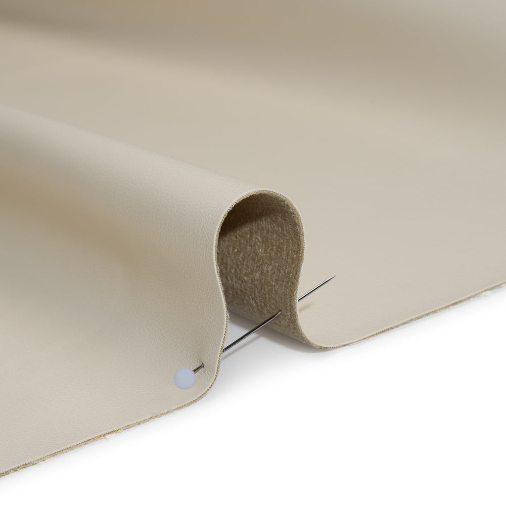Stretch Faux Leather with Suede-Like Brushed Backing - Ivory - Jodi Collection - Full