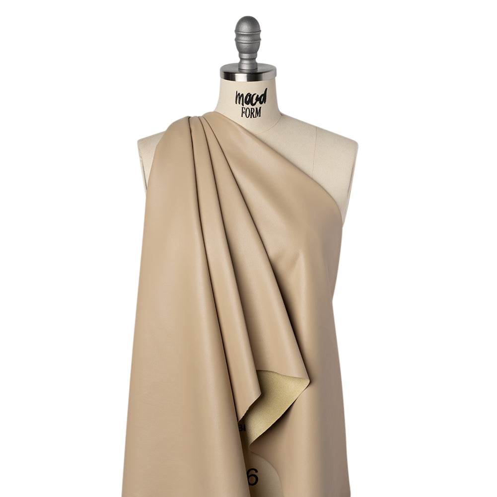 Stretch Faux Leather with Suede-Like Brushed Backing - Beige - Jodi Collection