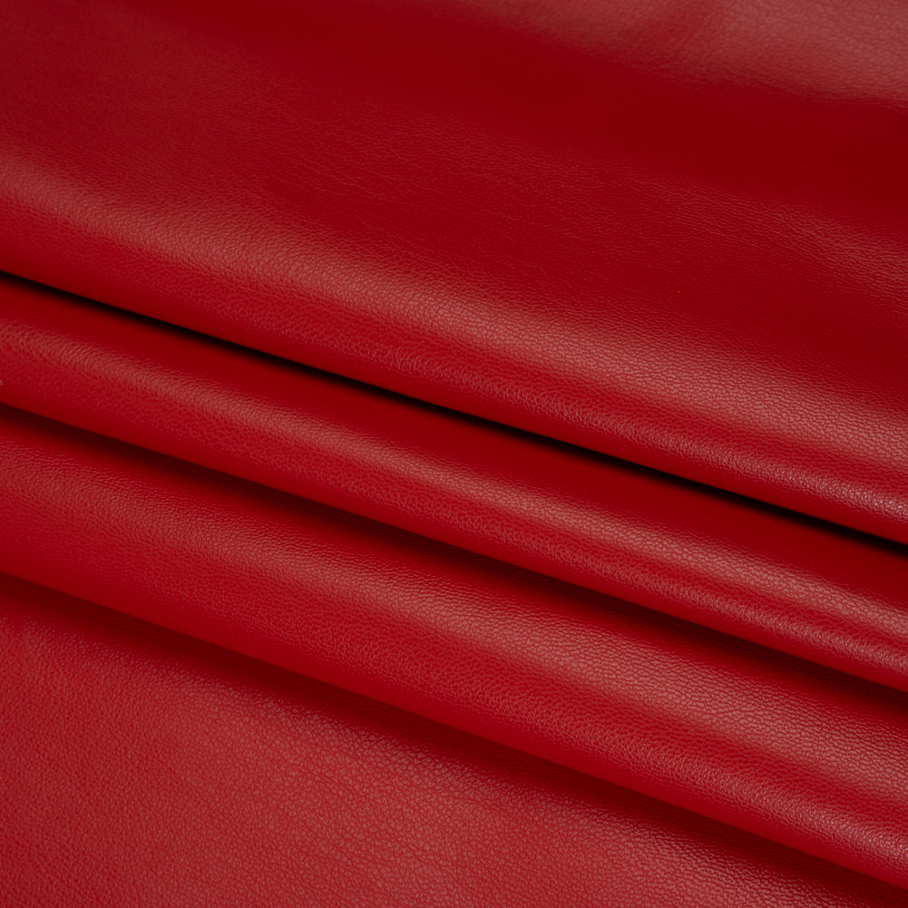 Stretch Faux Leather with Suede-Like Brushed Backing - Red - Jodi Collection