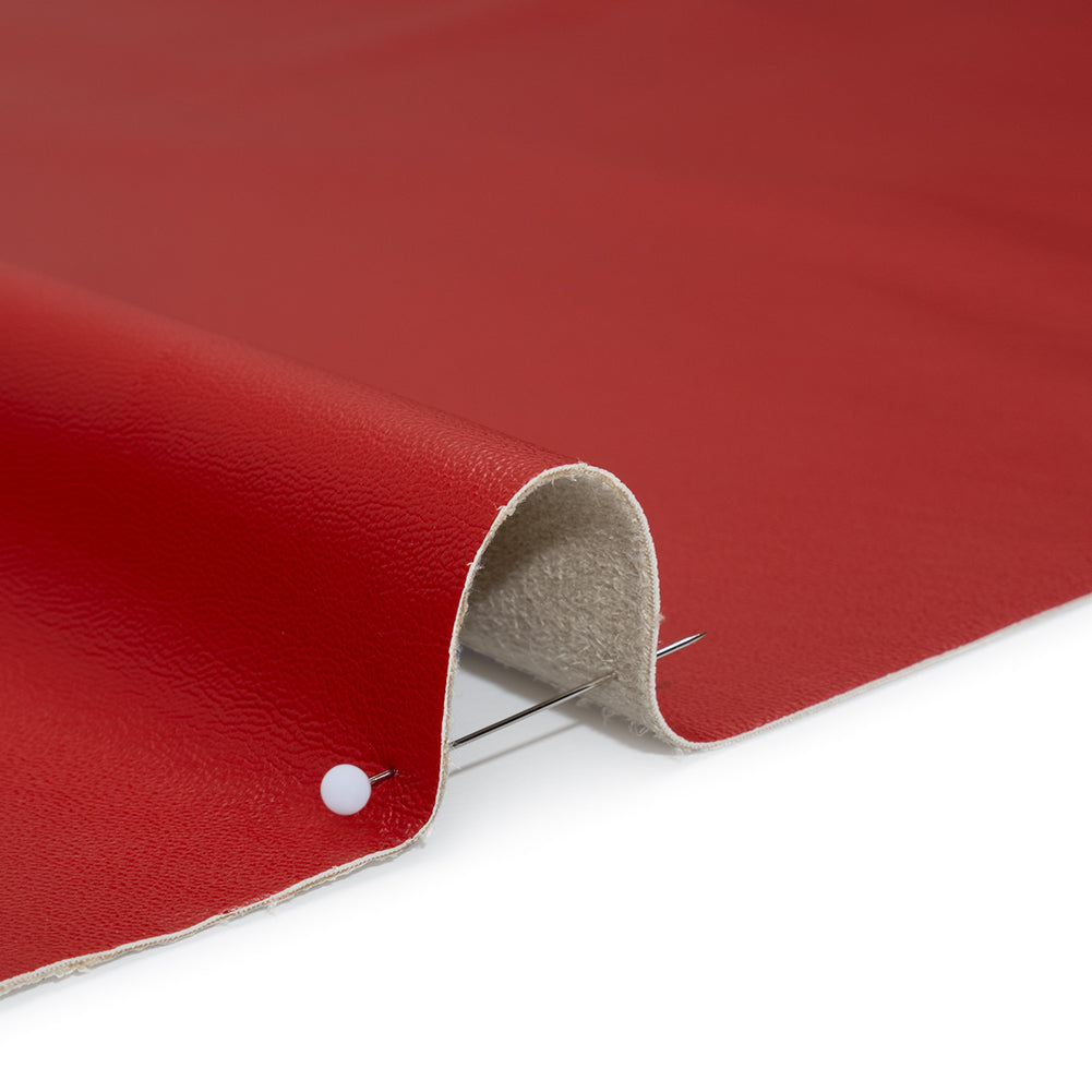 Stretch Faux Leather with Suede-Like Brushed Backing - Red - Jodi Collection