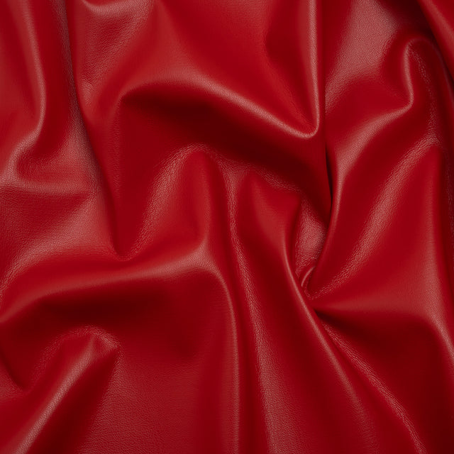 Stretch Faux Leather with Suede-Like Brushed Backing - Red - Jodi Collection